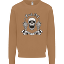 Fook Off My Life Rules Skull Finger Flip Mens Sweatshirt Jumper Caramel Latte