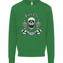 Fook Off My Life Rules Skull Finger Flip Mens Sweatshirt Jumper Irish Green