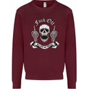 Fook Off My Life Rules Skull Finger Flip Mens Sweatshirt Jumper Maroon