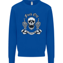 Fook Off My Life Rules Skull Finger Flip Mens Sweatshirt Jumper Royal Blue