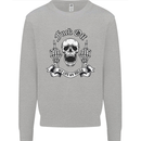Fook Off My Life Rules Skull Finger Flip Mens Sweatshirt Jumper Sports Grey