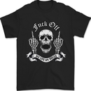 Fook Off My Life Rules Skull Finger Flip Mens T-Shirt 100% Cotton Black
