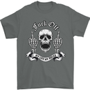 Fook Off My Life Rules Skull Finger Flip Mens T-Shirt 100% Cotton Charcoal
