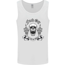 Fook Off My Life Rules Skull Finger Flip Mens Vest Tank Top White