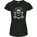 Fook Off My Life Rules Skull Finger Flip Womens Petite Cut T-Shirt Black