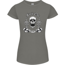 Fook Off My Life Rules Skull Finger Flip Womens Petite Cut T-Shirt Charcoal
