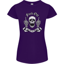 Fook Off My Life Rules Skull Finger Flip Womens Petite Cut T-Shirt Purple
