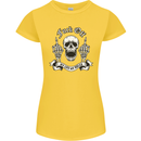 Fook Off My Life Rules Skull Finger Flip Womens Petite Cut T-Shirt Yellow