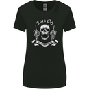 Fook Off My Life Rules Skull Finger Flip Womens Wider Cut T-Shirt Black