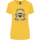 Fook Off My Life Rules Skull Finger Flip Womens Wider Cut T-Shirt Yellow