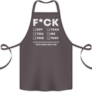 Fook Off Yeah You Me This Funny Offensive Cotton Apron 100% Organic Dark Grey