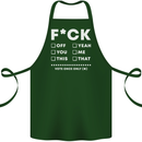 Fook Off Yeah You Me This Funny Offensive Cotton Apron 100% Organic Forest Green