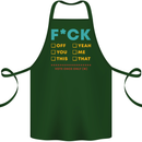 Fook Off Yeah You Me This Funny Offensive Cotton Apron 100% Organic Forest Green