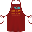 Fook Off Yeah You Me This Funny Offensive Cotton Apron 100% Organic Maroon