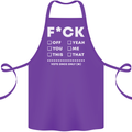 Fook Off Yeah You Me This Funny Offensive Cotton Apron 100% Organic Purple