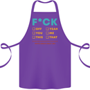 Fook Off Yeah You Me This Funny Offensive Cotton Apron 100% Organic Purple