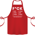 Fook Off Yeah You Me This Funny Offensive Cotton Apron 100% Organic Red
