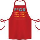 Fook Off Yeah You Me This Funny Offensive Cotton Apron 100% Organic Red