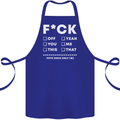 Fook Off Yeah You Me This Funny Offensive Cotton Apron 100% Organic Royal Blue