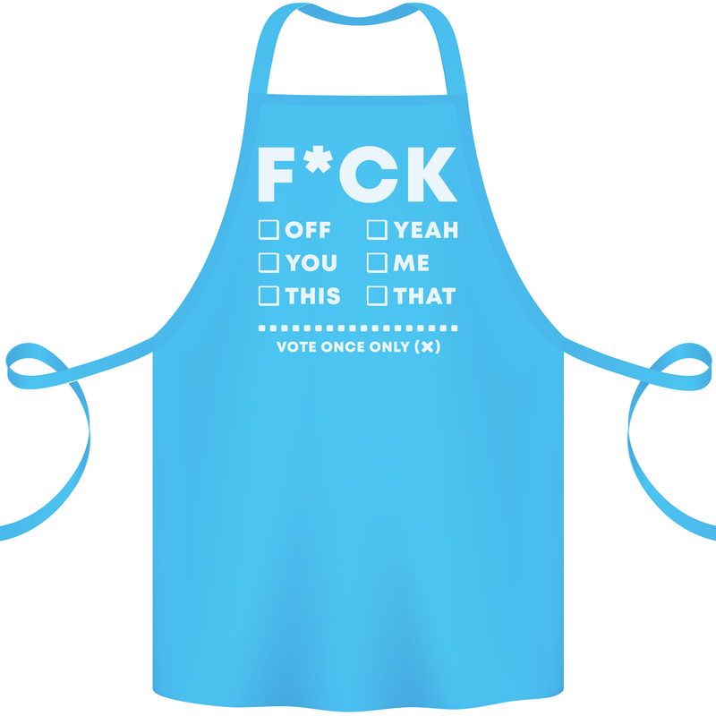Fook Off Yeah You Me This Funny Offensive Cotton Apron 100% Organic Turquoise