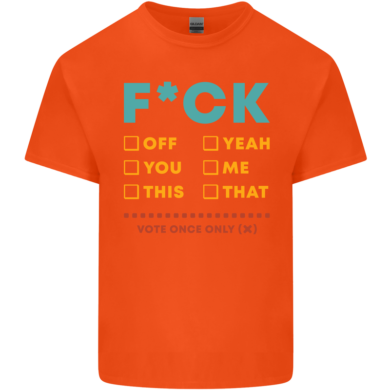 Fook Off Yeah You Me This Funny Offensive Kids T-Shirt Childrens Orange