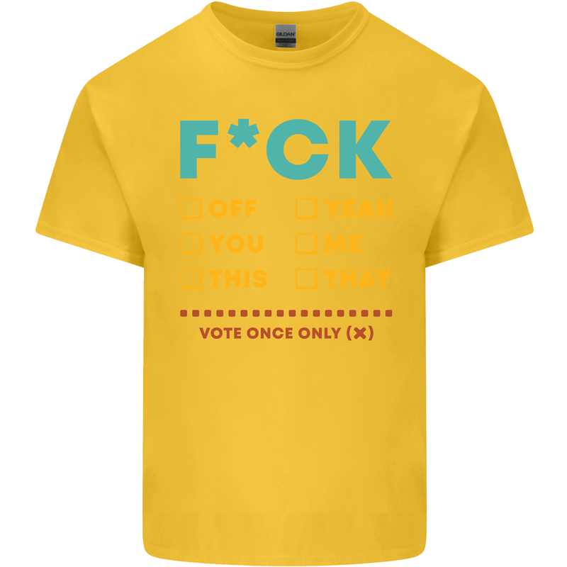 Fook Off Yeah You Me This Funny Offensive Kids T-Shirt Childrens Yellow