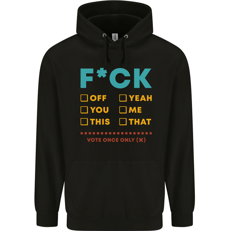Fook Off Yeah You Me This Funny Offensive Mens 80% Cotton Hoodie Black