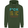 Fook Off Yeah You Me This Funny Offensive Mens 80% Cotton Hoodie Forest Green