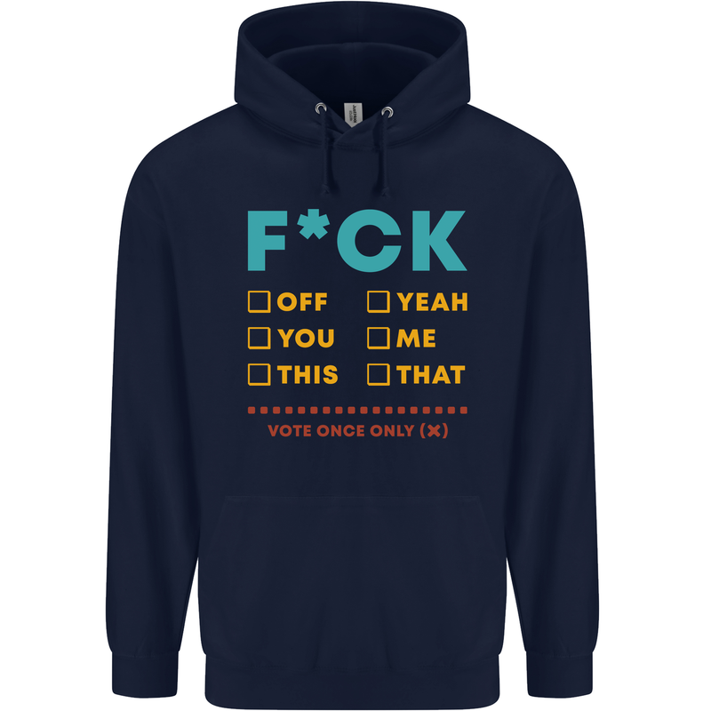 Fook Off Yeah You Me This Funny Offensive Mens 80% Cotton Hoodie Navy Blue