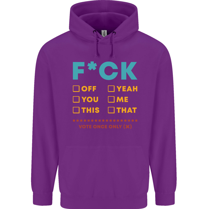 Fook Off Yeah You Me This Funny Offensive Mens 80% Cotton Hoodie Purple
