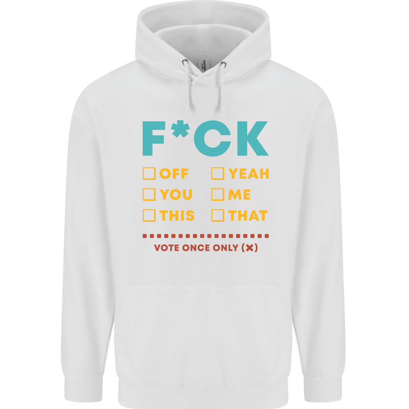 Fook Off Yeah You Me This Funny Offensive Mens 80% Cotton Hoodie White