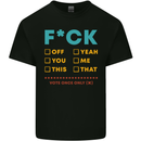 Fook Off Yeah You Me This Funny Offensive Mens Cotton T-Shirt Tee Top Black