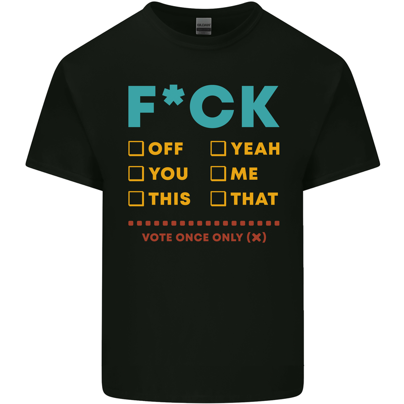 Fook Off Yeah You Me This Funny Offensive Mens Cotton T-Shirt Tee Top Black