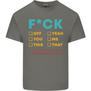 Fook Off Yeah You Me This Funny Offensive Mens Cotton T-Shirt Tee Top Charcoal