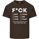 Fook Off Yeah You Me This Funny Offensive Mens Cotton T-Shirt Tee Top Dark Chocolate