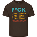 Fook Off Yeah You Me This Funny Offensive Mens Cotton T-Shirt Tee Top Dark Chocolate