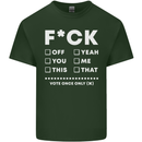 Fook Off Yeah You Me This Funny Offensive Mens Cotton T-Shirt Tee Top Forest Green