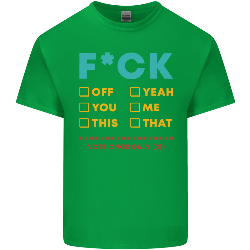 Fook Off Yeah You Me This Funny Offensive Mens Cotton T-Shirt Tee Top Irish Green