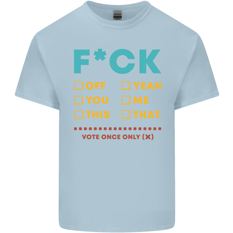 Fook Off Yeah You Me This Funny Offensive Mens Cotton T-Shirt Tee Top Light Blue