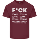 Fook Off Yeah You Me This Funny Offensive Mens Cotton T-Shirt Tee Top Maroon