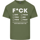 Fook Off Yeah You Me This Funny Offensive Mens Cotton T-Shirt Tee Top Military Green
