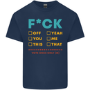Fook Off Yeah You Me This Funny Offensive Mens Cotton T-Shirt Tee Top Navy Blue