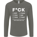 Fook Off Yeah You Me This Funny Offensive Mens Long Sleeve T-Shirt Charcoal