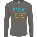 Fook Off Yeah You Me This Funny Offensive Mens Long Sleeve T-Shirt Charcoal
