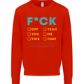 Fook Off Yeah You Me This Funny Offensive Mens Sweatshirt Jumper Bright Red