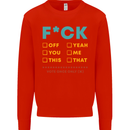 Fook Off Yeah You Me This Funny Offensive Mens Sweatshirt Jumper Bright Red