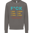 Fook Off Yeah You Me This Funny Offensive Mens Sweatshirt Jumper Charcoal