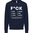 Fook Off Yeah You Me This Funny Offensive Mens Sweatshirt Jumper Navy Blue