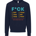 Fook Off Yeah You Me This Funny Offensive Mens Sweatshirt Jumper Navy Blue