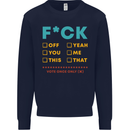 Fook Off Yeah You Me This Funny Offensive Mens Sweatshirt Jumper Navy Blue